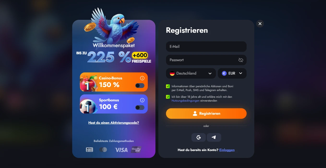 martin casino register de